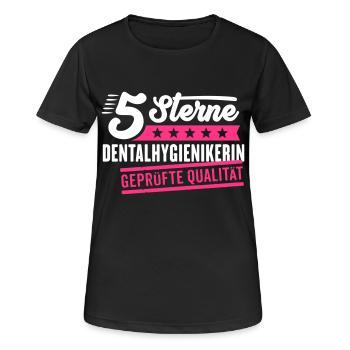 5Sterne Dentalhygienikerin - Frauen T-Shirt atmungsaktiv - Schwarz - Vorne - AI Model Female 172 light (172cm)