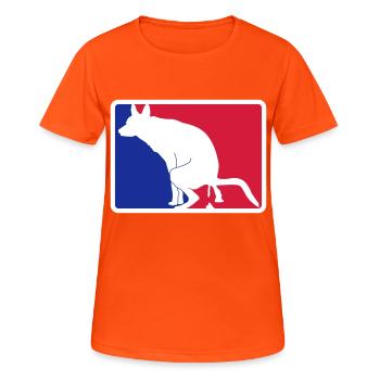 Celui avec le chien va logo | Les couleurs peuvent être changées - T-shirt respirant Femme - orange néon - Devant - AI Model Female 172 dark (172cm)