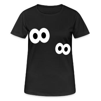 Augen - Frauen T-Shirt atmungsaktiv - Schwarz - Vorne - AI Model Female 172 light (172cm)