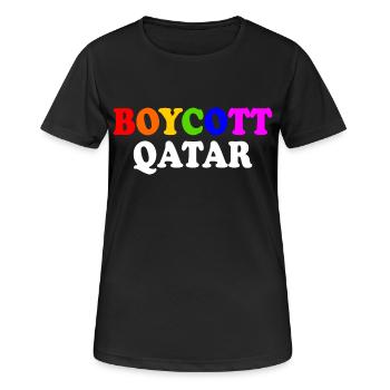 Boycott qatar - T-shirt respirant Femme - noir - Devant - AI Model Female 172 light (172cm)