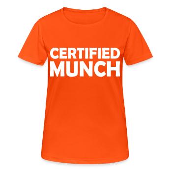 Certified munch - Women's Breathable T-Shirt - neon orange - Front - AI Model Female 172 dark (172cm)
