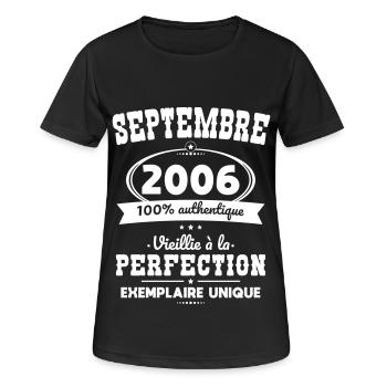 18th birthday - September 2006 Perfection - Women's Breathable T-Shirt - black - Front - AI Model Female 172 light (172cm)
