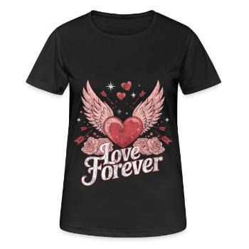 Love Forever – Romantisches Valentinstag Design - Frauen T-Shirt atmungsaktiv - Schwarz - Vorne - AI Model Female 172 light (172cm)