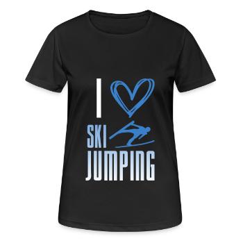 J’adore le saut à ski - sports d’hiver - T-shirt respirant Femme - noir - Devant - AI Model Female 172 light (172cm)