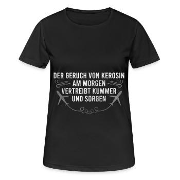 Dicton de fan d’avion - T-shirt respirant Femme - noir - Devant - AI Model Female 172 light (172cm)