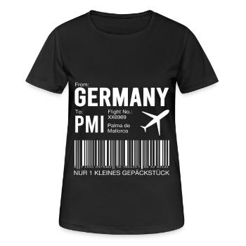Billet d’avion Palma - T-shirt respirant Femme - noir - Devant - AI Model Female 172 light (172cm)