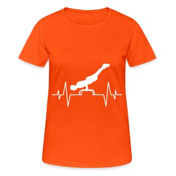 Calisthenics Heartbeat - Women's Breathable T-Shirt - neon orange - Front - AI Model Female 172 dark (172cm)
