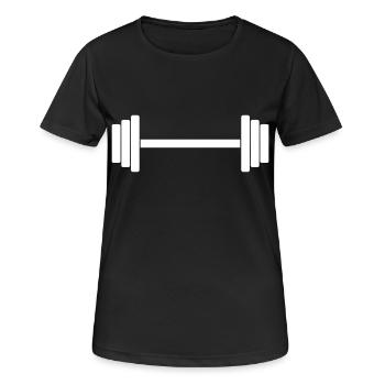 Hantel 1c - Frauen T-Shirt atmungsaktiv - Schwarz - Vorne - AI Model Female 172 light (172cm)