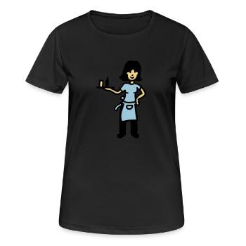 Serveuse 3 - T-shirt respirant Femme - noir - Devant - AI Model Female 172 light (172cm)