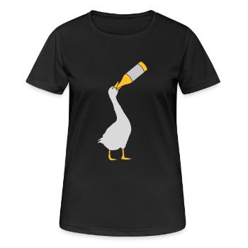 Goose Alcohol Party - Women's Breathable T-Shirt - black - Front - AI Model Female 172 light (172cm)