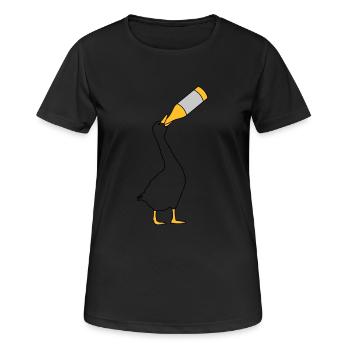 Beer boozing goose - Women's Breathable T-Shirt - black - Front - AI Model Female 172 light (172cm)
