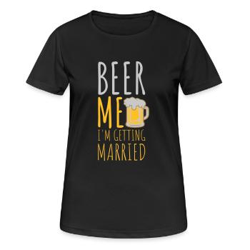Beer Me Me marier - T-shirt respirant Femme - noir - Devant - AI Model Female 172 light (172cm)