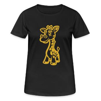 Animal girafe - T-shirt respirant Femme - noir - Devant - AI Model Female 172 light (172cm)