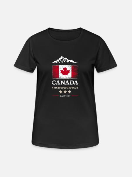 Canada Ottawa Ahornblatt Maple Leaf Kanada Amerika - Frauen T-Shirt atmungsaktiv - Schwarz