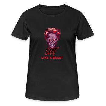Heben Sie wie ein Biest - Frauen T-Shirt atmungsaktiv - Schwarz - Vorne - AI Model Female 172 light (172cm)