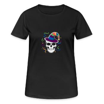 Drôle de carnaval Carnaval Crâne Helau - T-shirt respirant Femme - noir - Devant - AI Model Female 172 light (172cm)