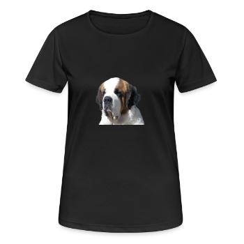 Bernhardiner - Frauen T-Shirt atmungsaktiv - Schwarz - Vorne - AI Model Female 172 light (172cm)
