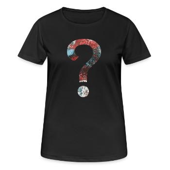 Résumé Question Mark - T-shirt respirant Femme - noir - Devant - AI Model Female 172 light (172cm)