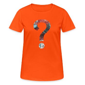 Résumé Question Mark - T-shirt respirant Femme - orange néon - Devant - AI Model Female 172 dark (172cm)