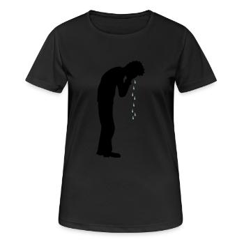 Heulen Tropfen Depression - Frauen T-Shirt atmungsaktiv - Schwarz - Vorne - AI Model Female 172 light (172cm)