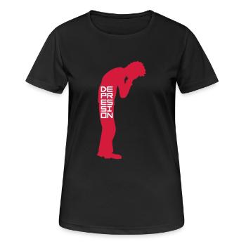 Stehend weinen Depression - Frauen T-Shirt atmungsaktiv - Schwarz - Vorne - AI Model Female 172 light (172cm)