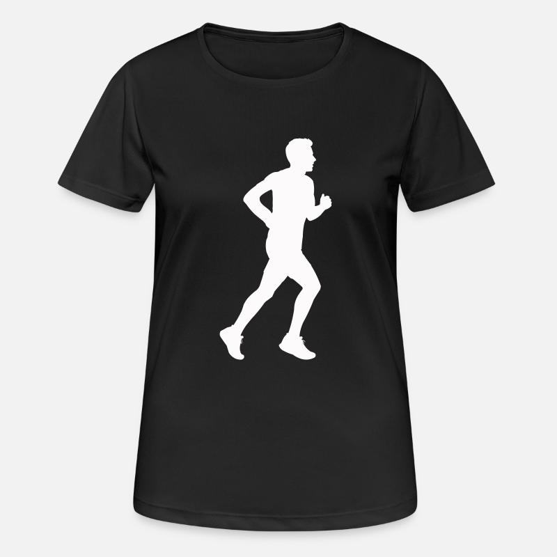 jogger - Frauen T-Shirt atmungsaktiv - Schwarz