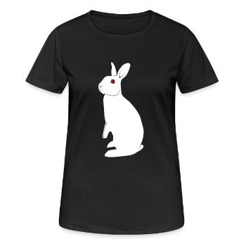 Albino Kaninchen - Frauen T-Shirt atmungsaktiv - Schwarz - Vorne - AI Model Female 172 light (172cm)