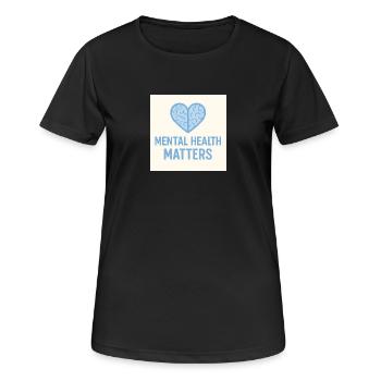 Mental Health Matters Heart Blue - Frauen T-Shirt atmungsaktiv - Schwarz - Vorne - AI Model Female 172 light (172cm)