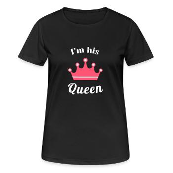 I'm His Queen – Valentine's Day Gift for her - Women's Breathable T-Shirt - black - Front - AI Model Female 172 light (172cm)