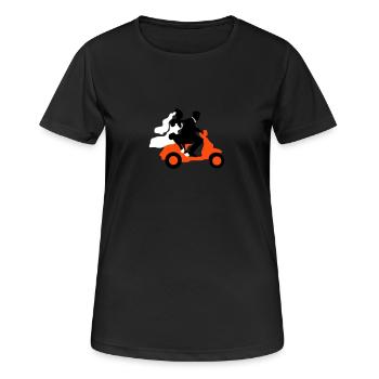 Hochzeit Motorroller Flitterwochen 09_2016 - Frauen T-Shirt atmungsaktiv - Schwarz - Vorne - AI Model Female 172 light (172cm)