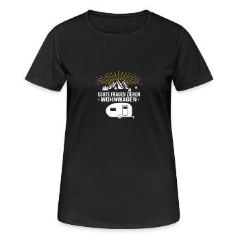 De vraies femmes tirent des caravanes - T-shirt respirant Femme - noir - Devant - AI Model Female 172 light (172cm)