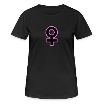 Symbole féminin Symbole de Vénus - T-shirt respirant Femme - noir - Devant - AI Model Female 172 light (172cm)