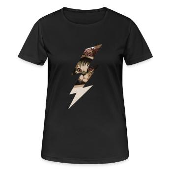 Lightning cat - Women's Breathable T-Shirt - black - Front - AI Model Female 172 light (172cm)