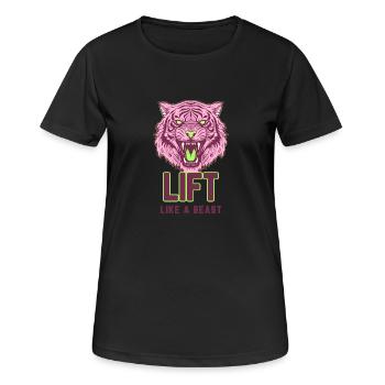 Heben Sie wie ein Tiertiger - Frauen T-Shirt atmungsaktiv - Schwarz - Vorne - AI Model Female 172 light (172cm)