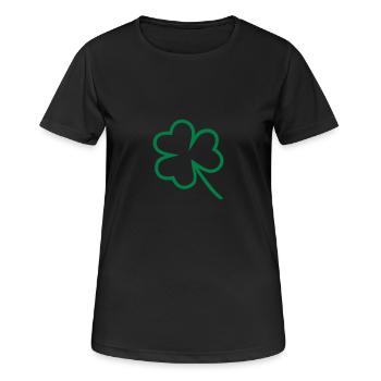 Kleeblatt - Frauen T-Shirt atmungsaktiv - Schwarz - Vorne - AI Model Female 172 light (172cm)