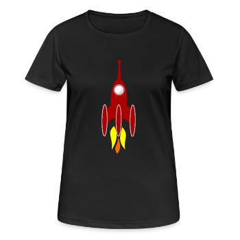 Rakete - Frauen T-Shirt atmungsaktiv - Schwarz - Vorne - AI Model Female 172 light (172cm)