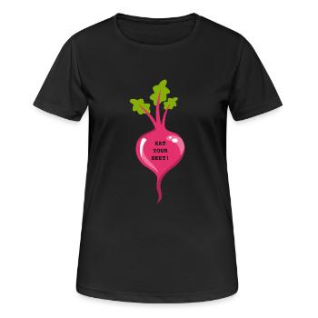 Eat YOUR BEET ! - T-shirt respirant Femme - noir - Devant - AI Model Female 172 light (172cm)