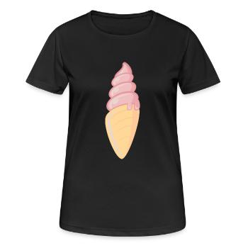 Ice Cream / Eiscreme / Softeis - Frauen T-Shirt atmungsaktiv - Schwarz - Vorne - AI Model Female 172 light (172cm)