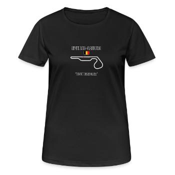 « Circuit de Revolver » - T-shirt respirant Femme - noir - Devant - AI Model Female 172 light (172cm)