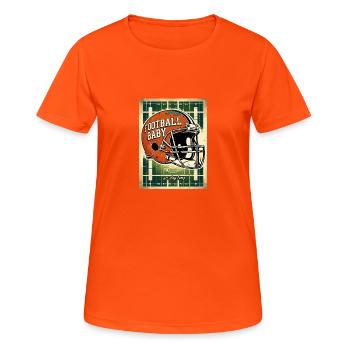 Vintage American Football Helmet - Frauen T-Shirt atmungsaktiv - Neonorange - Vorne - AI Model Female 172 dark (172cm)
