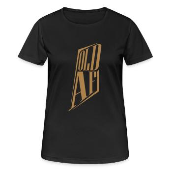 old AF Text Logo - Frauen T-Shirt atmungsaktiv - Schwarz - Vorne - AI Model Female 172 light (172cm)