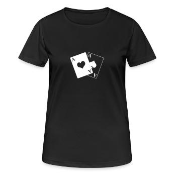 Paire d'as - T-shirt respirant Femme - noir - Devant - AI Model Female 172 light (172cm)