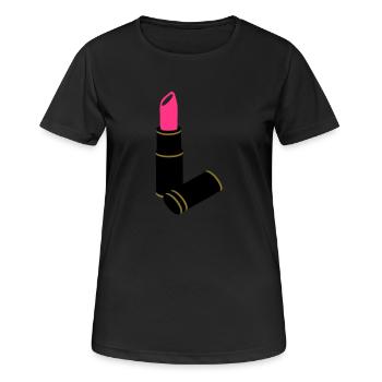 rouge à lèvres rétro et moderne - T-shirt respirant Femme - noir - Devant - AI Model Female 172 light (172cm)