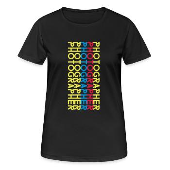 photographer - Frauen T-Shirt atmungsaktiv - Schwarz - Vorne - AI Model Female 172 light (172cm)