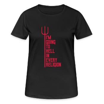 En allant en enfer - T-shirt respirant Femme - noir - Devant - AI Model Female 172 light (172cm)