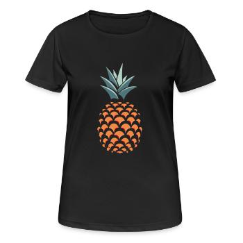 ananas 3D - T-shirt respirant Femme - noir - Devant - AI Model Female 172 light (172cm)