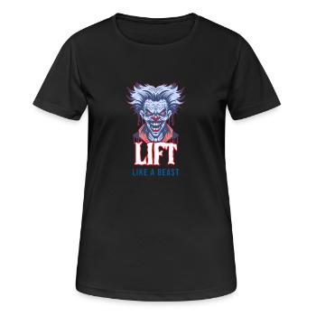 Heben Sie wie ein Tierclown - Frauen T-Shirt atmungsaktiv - Schwarz - Vorne - AI Model Female 172 light (172cm)