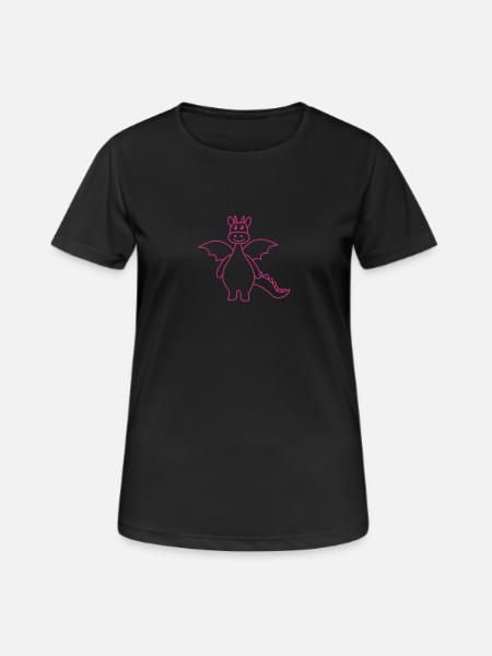 cute dragon - Women's Breathable T-Shirt - black