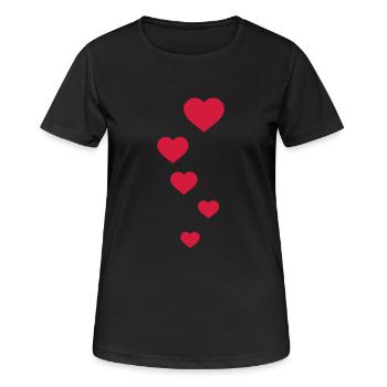 herzen - T-shirt respirant Femme - noir - Devant - AI Model Female 172 light (172cm)
