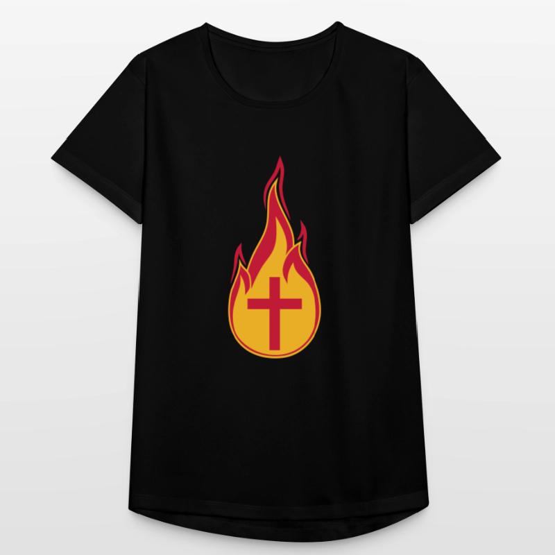 feu flammes chaud brûlé brûlé torche loder T-shirt respirant Femme